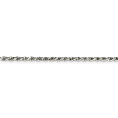 Sterling Silver 2.25mm Shiny-Cut Rope Chain Necklace For Men.....