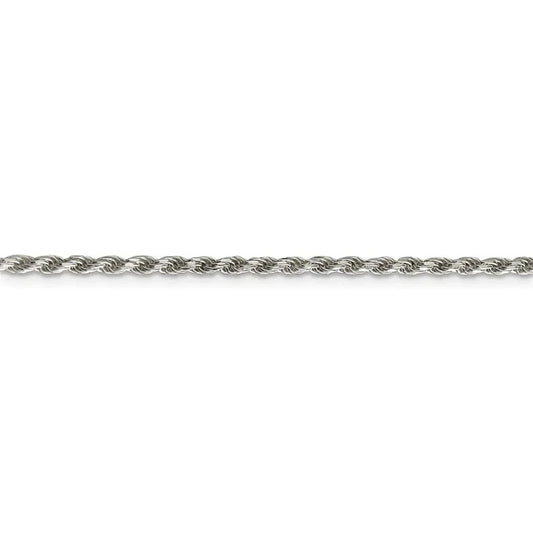 Sterling Silver 2.25mm Shiny-Cut Rope Chain Necklace For Men.....